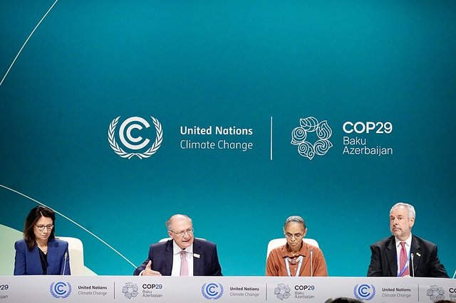 Speakers at COP29 photo by Vice Presidential office of Brazil