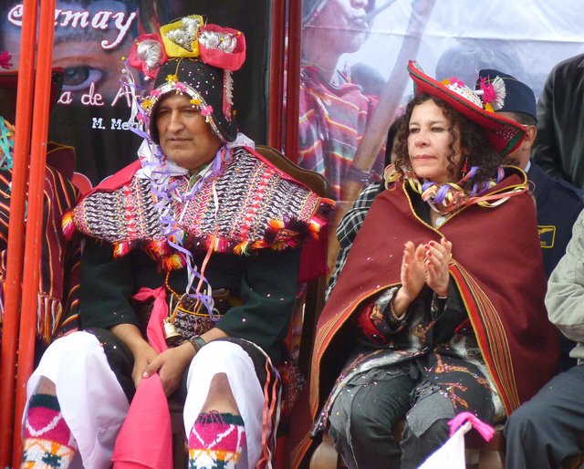 caption Evo Morales, on the left, first indigenous President of Bolivia led massive social transformation photo by Carwil