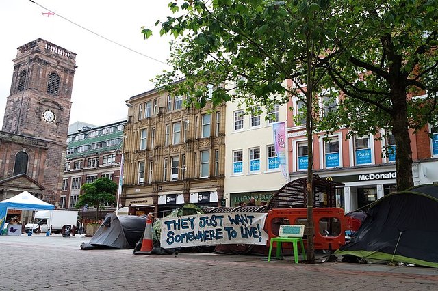 Homeless protest in Manchester photo by Matt Harrop