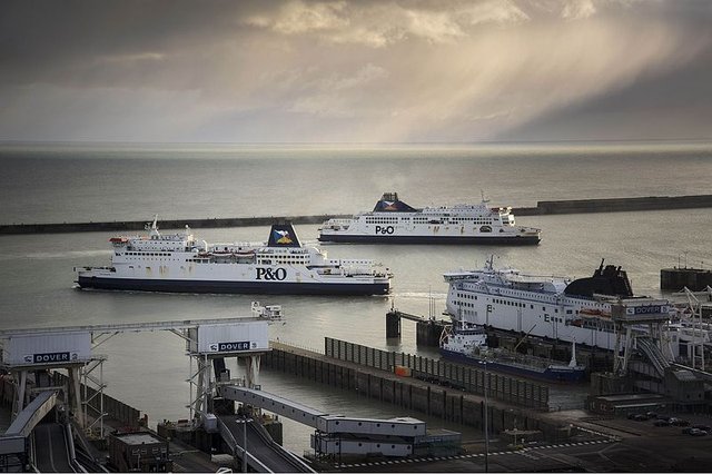 P&O ferries in dover harbour. One is the Pride of Kent which was declared unfit to sail - photo by Michael Hendryckx